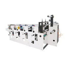 Automatic high speed 4 color paper flexographic printing and slitiing and die cutting machine